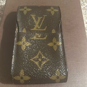 Louis Vuitton Brown Monogram Pouch / cigarette case with COA